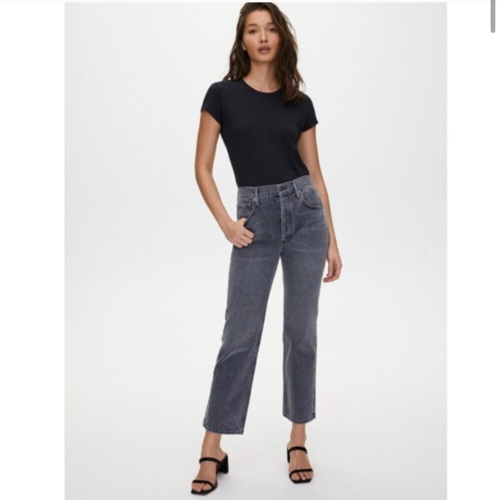 AGOLDE Ripley straight crop 27 Dovetail (washed blk)